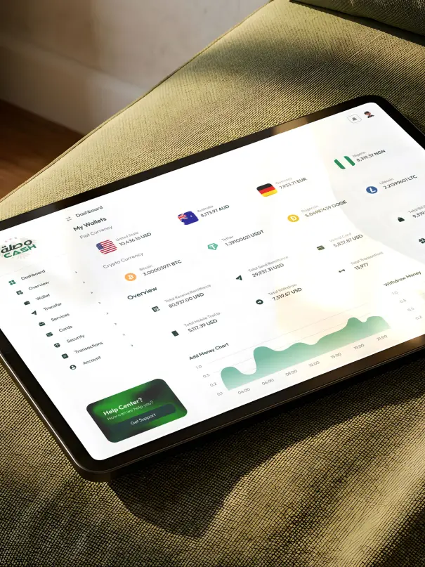 Wallet app screens